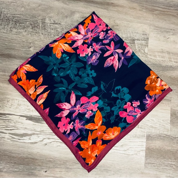 PURE SILK 35” Square Scarf Head Hair Neck Wrap violet , Pink. Shawl - Picture 8 of 9